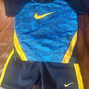 Nike Kids Blue and Yellow Short Set